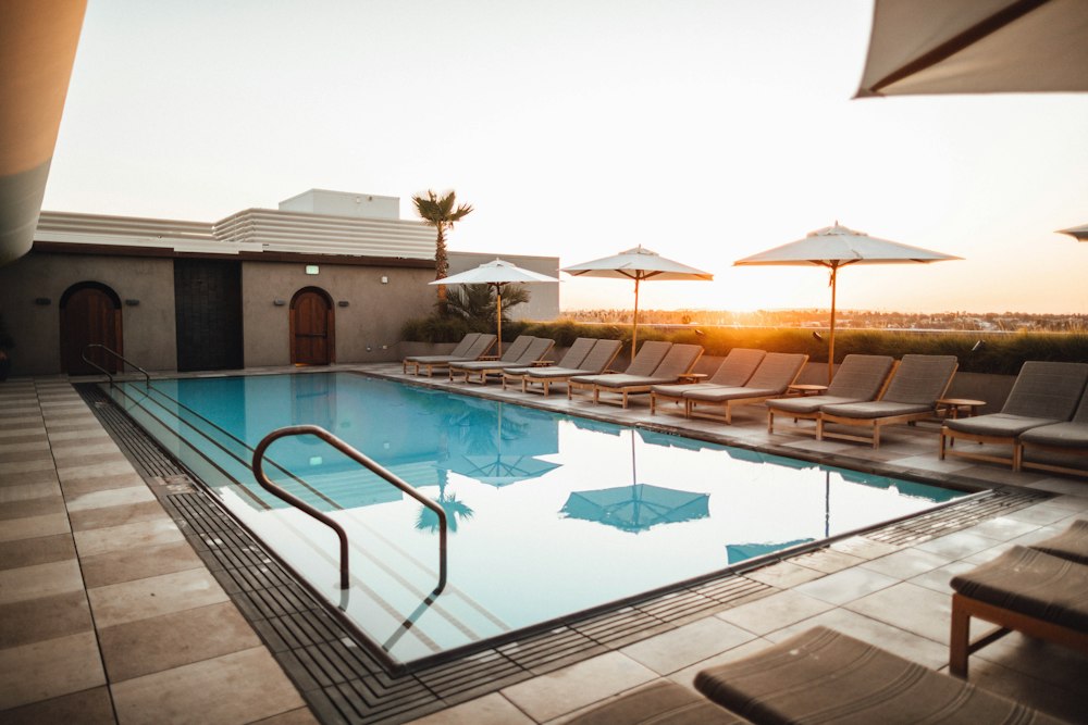 Replastered turquoise pool